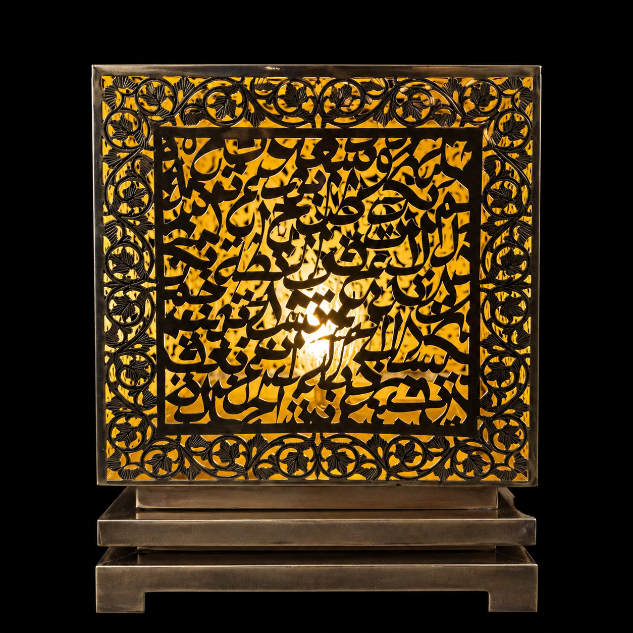 Noor Al Khatt – Arabic Calligraphy Copper Lamp