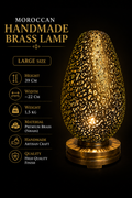 Moroccan Handmade Brass Lamp – Large Size