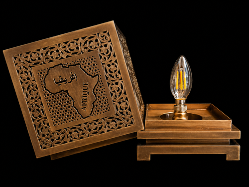 African Copper Shadow Lamp – Handmade Luxury Decorative Light