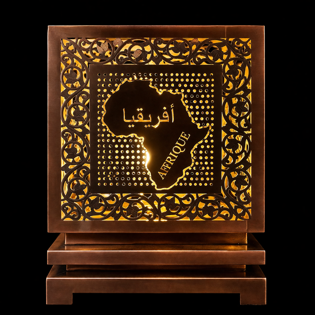 African Copper Shadow Lamp – Handmade Luxury Decorative Light