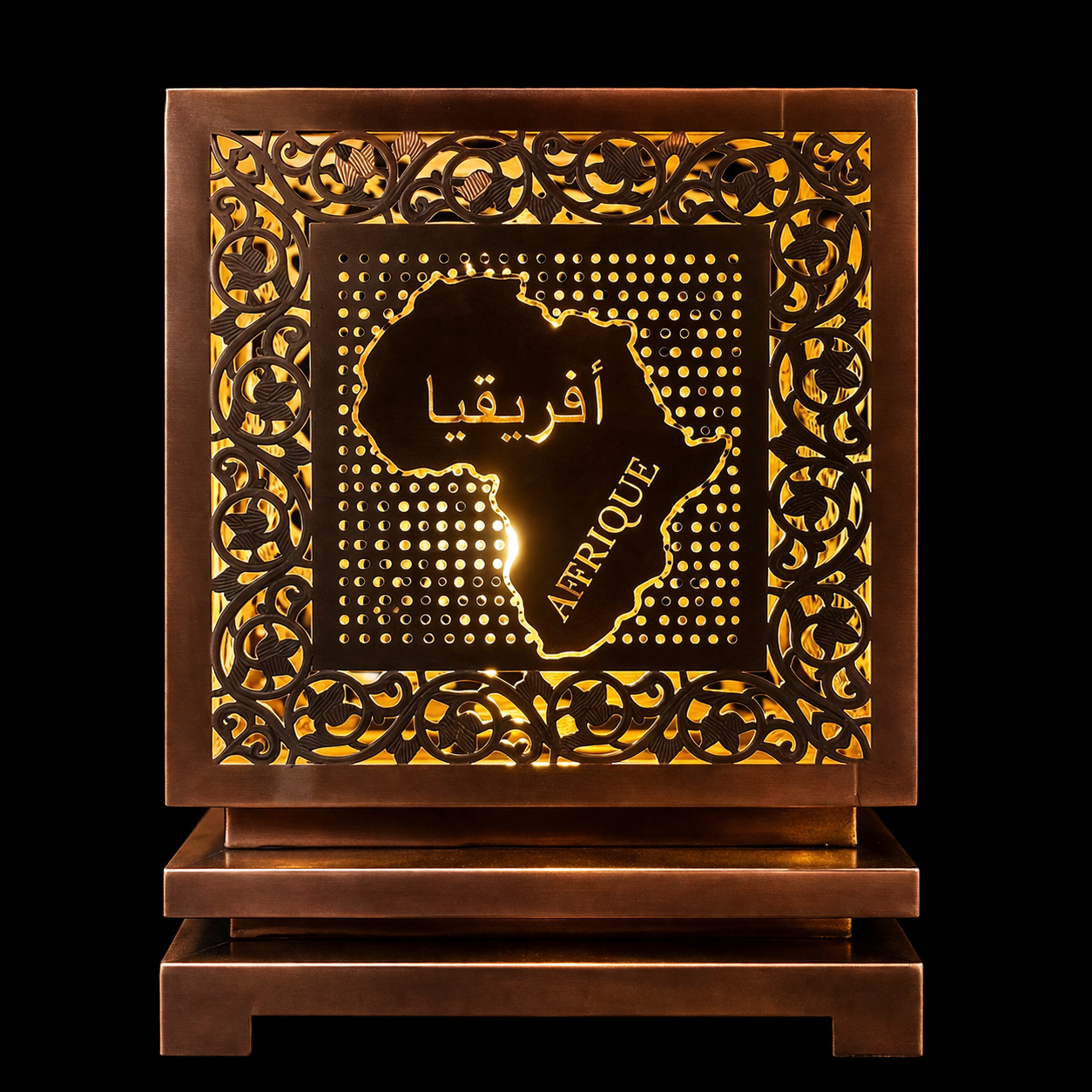 African Copper Shadow Lamp – Handmade Luxury Decorative Light